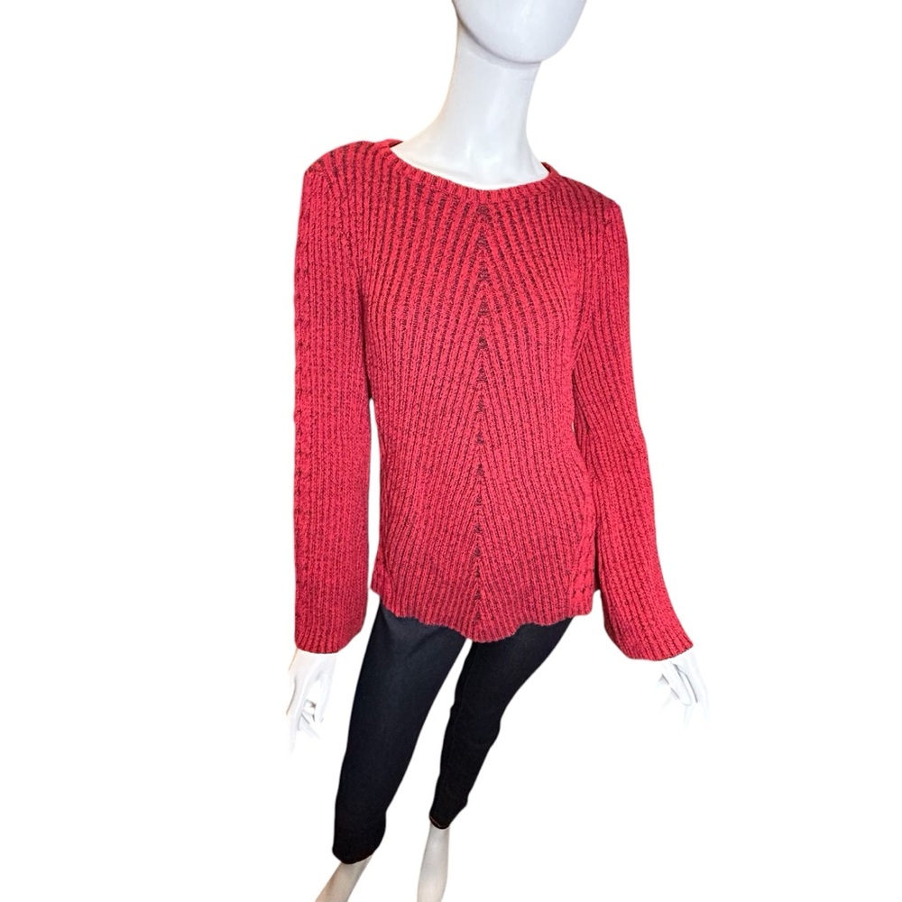 NWT Style & Co. Cable Knit Sweater Red - Picture 2 of 16